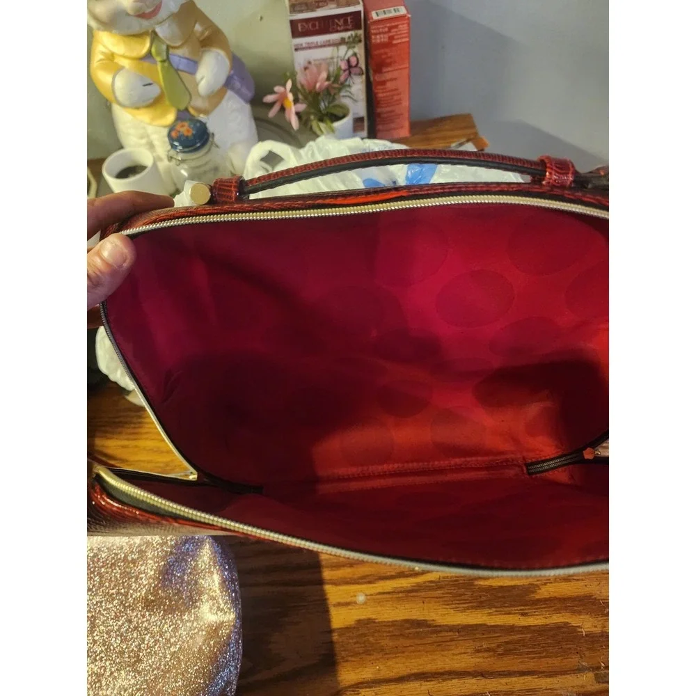 Vintage Estee Lauder Large Red Cosmestic Briefcase Faux Crocodile Plus Extra